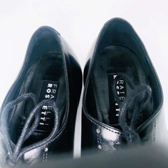 Fratelli Rossetti Italy 10973 Black Perforated Leather Cap Toe Oxford Shoes Sz 7 - Picture 12 of 15
